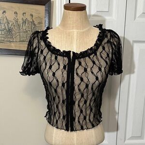 HYFVE Black Sheer Lace Top